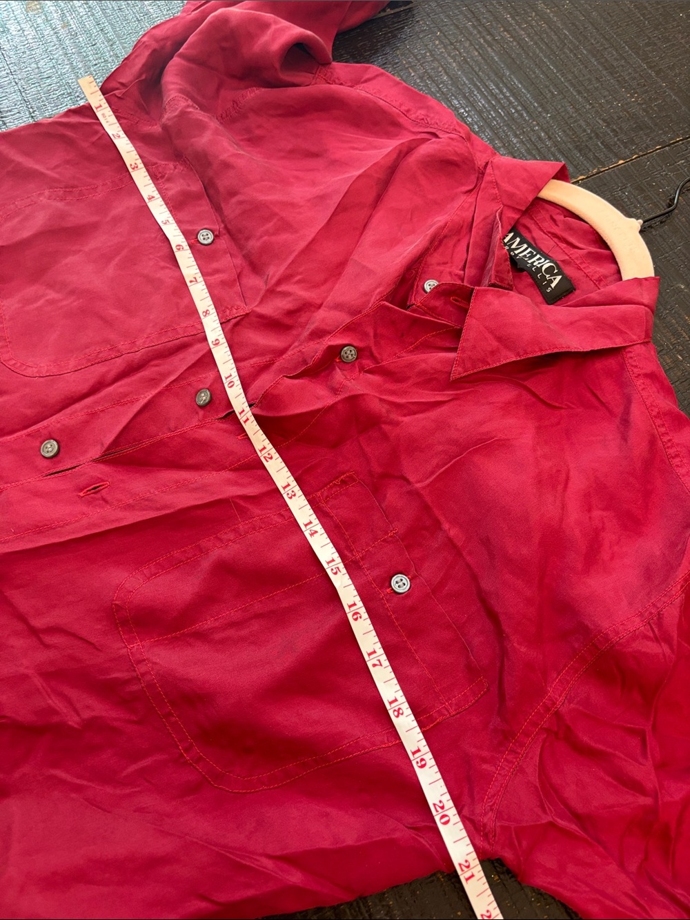 Perry Ellis America 100% Silk Burgundy Button Down Shirt size XL - Picture 8 of 8